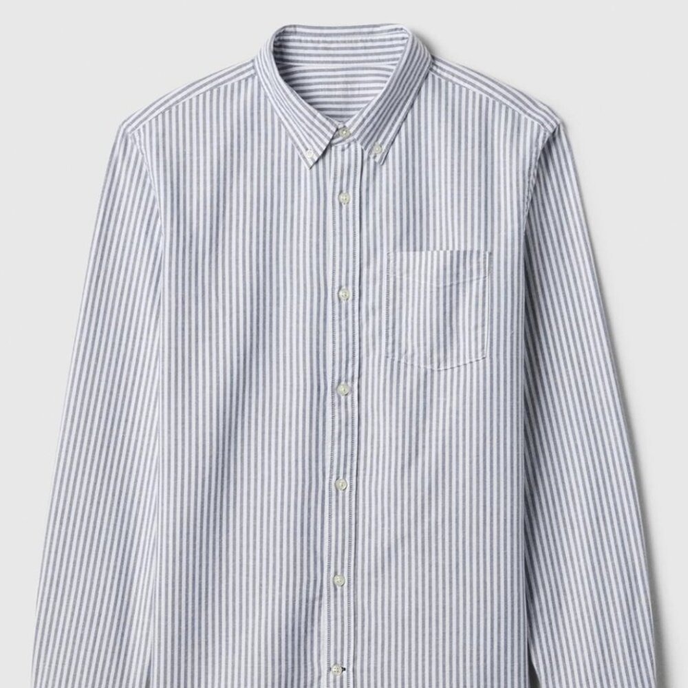 Old Navy Men's Everyday Oxford Shirt Regular Fit Button-Up Built-In Flex Size L